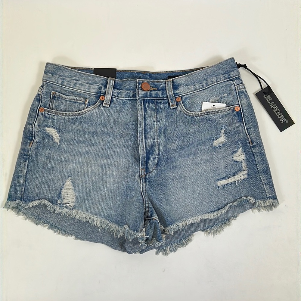 Women's High-Rise Distressed Denim Shorts BLANKNYC. sz 27